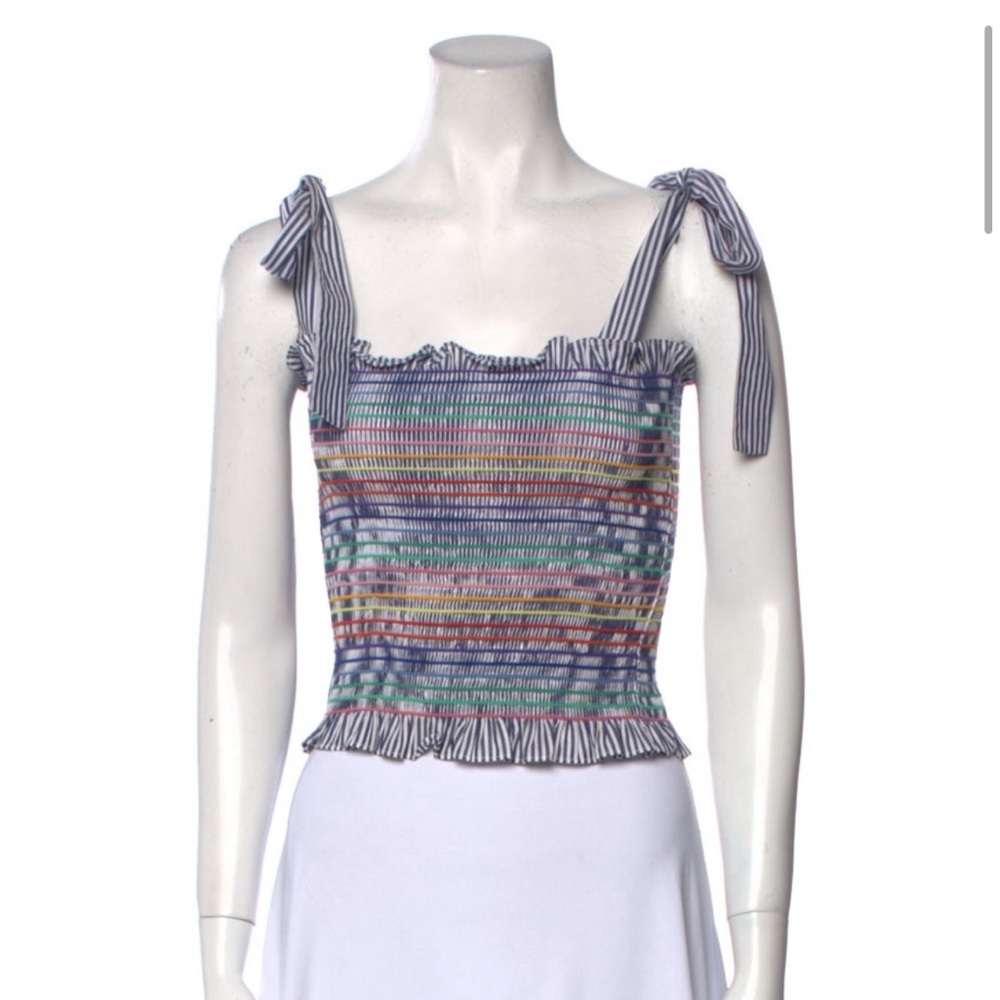 Petersyn x Revolve Smocked tube top with tie straps XS